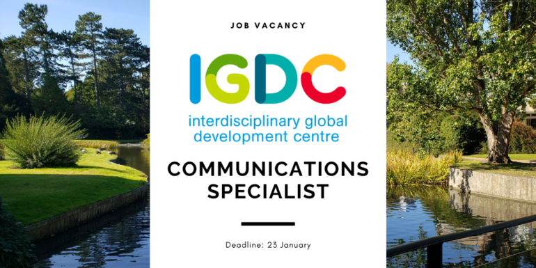 Interdisciplinary Global Development Centre (IGDC) Job Vacancies – January 2022