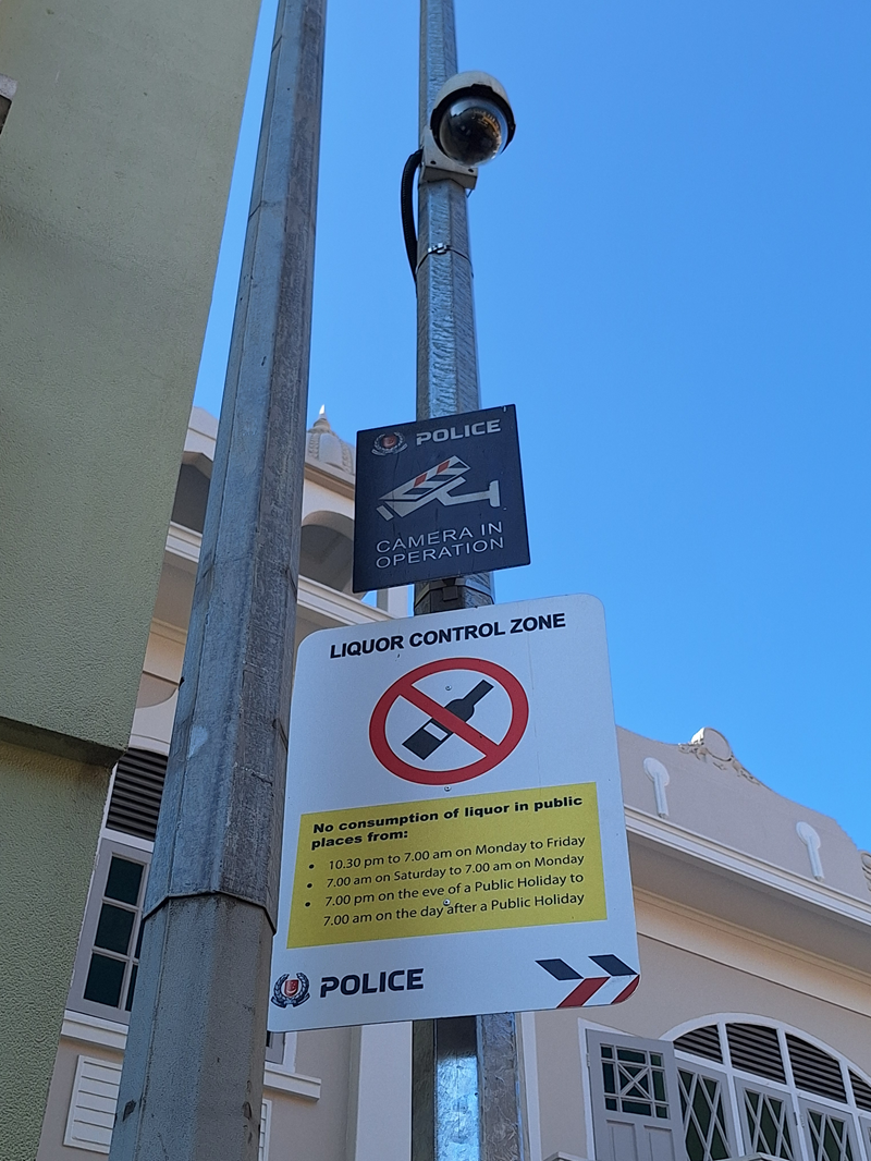 One of many Liquor Control Zone signs, which are only found in Little India and Geylang areas - Yoga Prasetyo